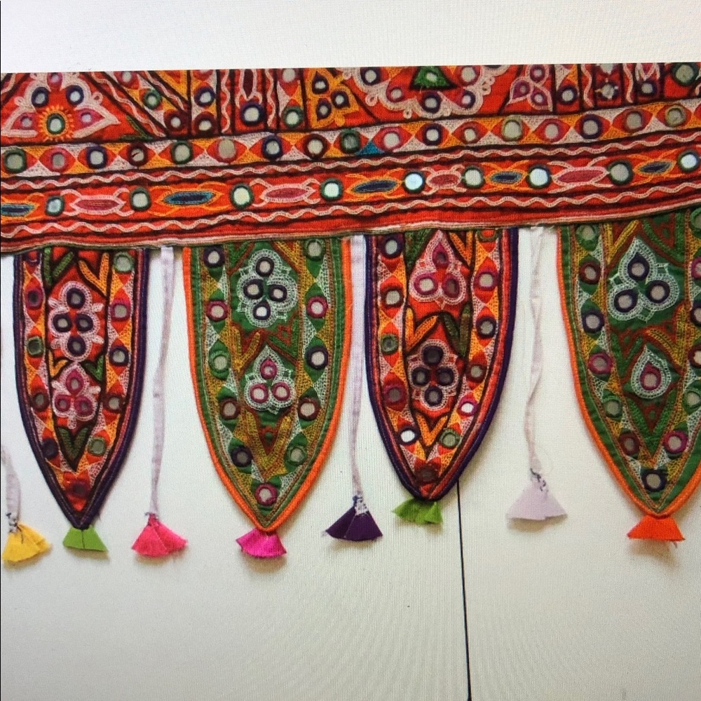 Colorful Embroidered Indian Wall Hanging - Picture 5 of 6